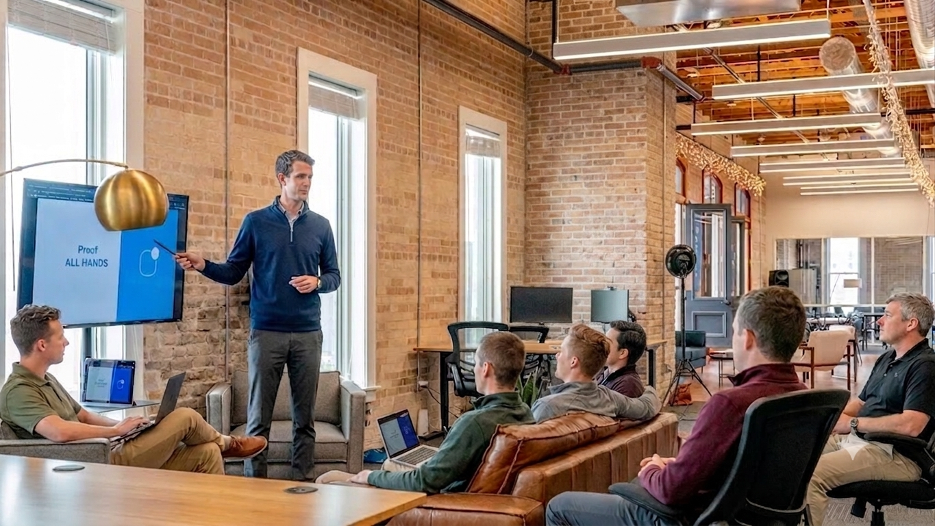 Consultants working through a strategy with a client team